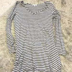 Grey with navy striped dress